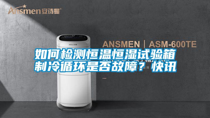 如何檢測恒溫恒濕試驗箱制冷循環(huán)是否故障？快訊